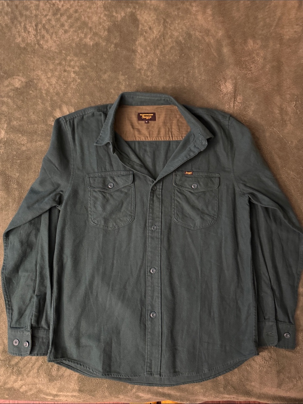 Seager Men's Forest Green Casual Button-Down Shirt